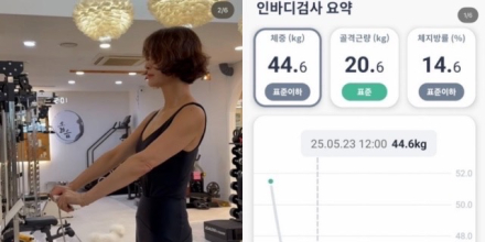 예지원 인바디 공개, 체지방률 14.6% 근육질 몸매 '눈길'